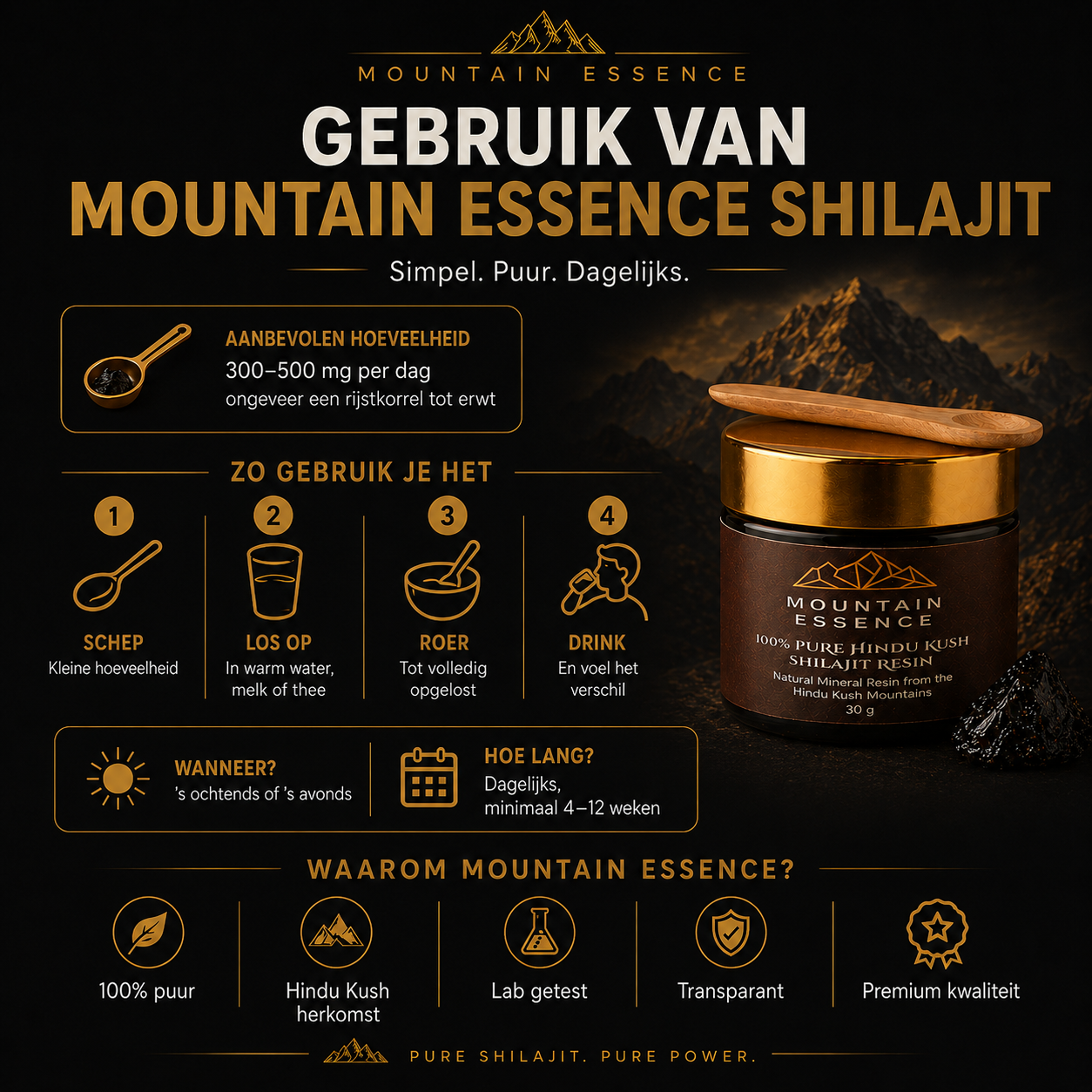 Bergessenz 100 % reines Shilajit-Harz